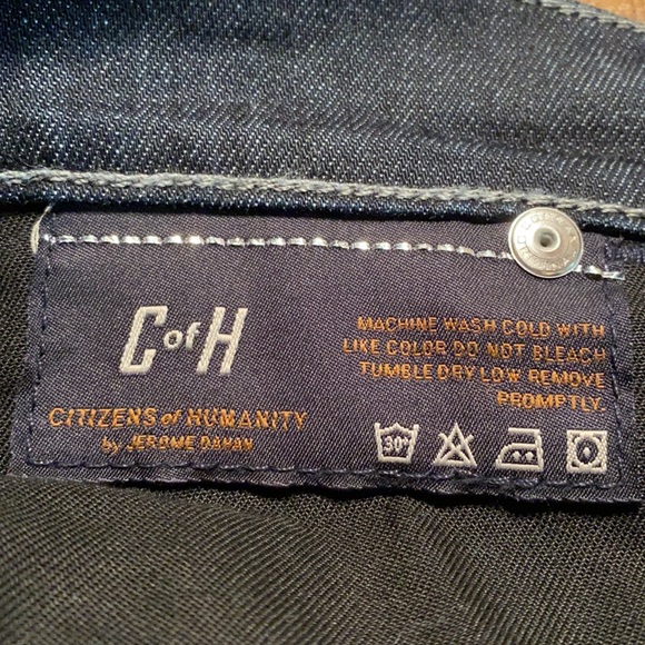 Citizens Of Humanity Dark Denim Hutton Medium Rise Wide Leg Jeans - Picture 4 of 15